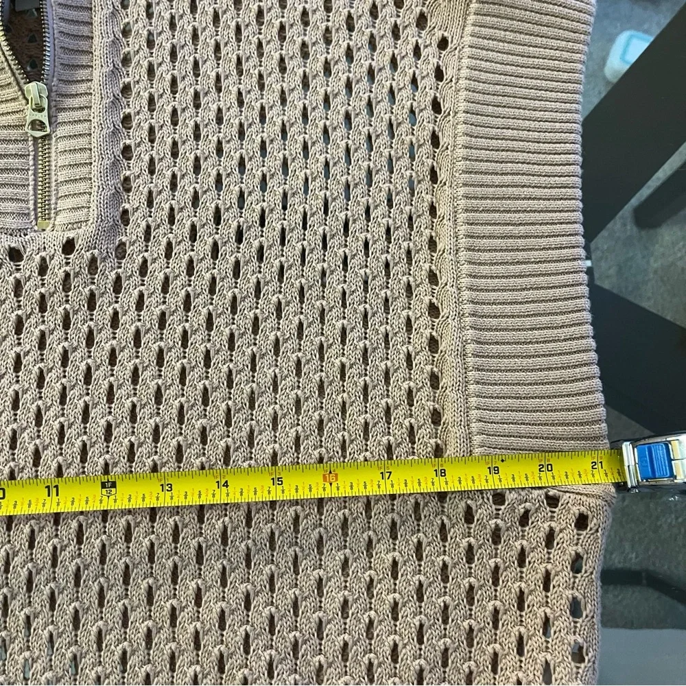 Varley Womens Mila Half-Zip Knit Pullover Sweater Vest Size M Tan - Picture 6 of 7